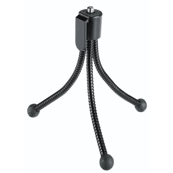 Hama Flexi Tripode Mini para Camara con Rosca 1/4" - Plegable - Altura Ajustable hasta 10cm - Peso Max 200g - Plastico - Color Negro