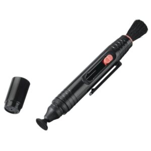 Hama Boligrafo de Limpieza para Camaras - Cepillo Retractil - Punta de Terciopelo - Color Negro