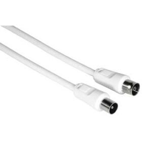 Hama Cable Coaxial de Antena Macho/Hembra - Longitud 1.5m - Apantallamiento 75dB - Impedancia 75Ohm - Color Blanco