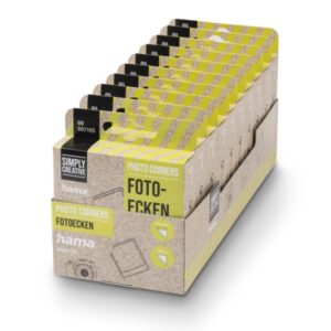 Hama Expositor con 10 Packs de 200 Esquinas Adhesivas para Foto - Borde 10mm - Polipropileno - Color Transparente