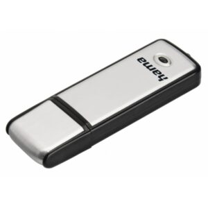 Hama Fancy Memoria Pendrive USB 2.0 con Tapa - 128GB de Capacidad - 15Mb/s de Transferencia - Aluminio Cepillado - 20x66x8mm - Color Negro y Plata
