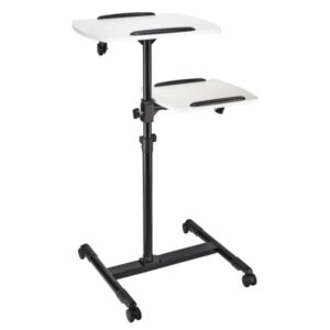 Hama Soporte de Pie para Proyector con 2 Bandejas - Soporta hasta 10kg - Altura Ajustable - Ruedas - Bandeja Superior 42x50cm - Bandeja Inferior 40x35cm - Color Negro