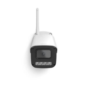 Hama Camara de Vigilancia Exterior con Microfono y Altavoz - Vision Nocturna - Cable 1.8m - Asistente de Voz - WiFi - 2.4GHz - Full HD - Color Blanco