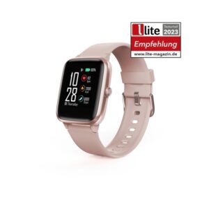Hama 5910 Reloj Inteligente Smartwatch - Bluetooth 5.0 - Acero Inoxidable - Pantalla LCD 1.3" - IP68 - GPS Integrado - Autonomia hasta 6 Dias - Color Rosa Palido