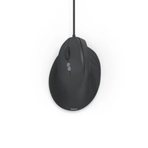 Hama ECM-500L Raton Optico Vertical para Zurdos 1800dpi - Cable 180cm - Ergonomico - Silencioso - 7 Botones - 8.6x7.1x11.5cm - Color Negro