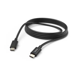 Hama Cable USB-C Macho - Potencia Maxima 60W - Longitud 3m - Velocidad hasta 480Mbps - Niquelado - Color Negro