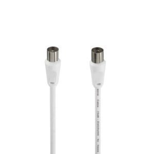 Hama Entry Cable Coaxial de Antena Macho/Hembra - Longitud 1.5m - Apantallamiento 75dB - Impedancia 75Ohm - Color Blanco