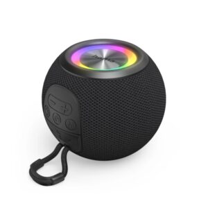 Hama Altavoz Portatil - Potencia 5W - Bluetooth - Jack 3.5mm - USB-C - Bateria 1200mAh - Admite MicroSD - Luz LED - Rango 10m - 11.1x11.1x8.7cm - Color Negro