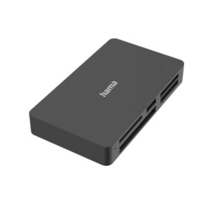 Hama Essential Lector de Tarjetas - Conexion con USB-A - CompactFlash - Compatible con SD - Micro-SD - Tarjeta xd - 58x99x17mm - Color Negro