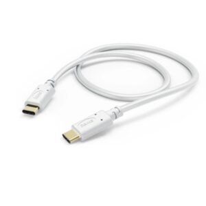 Hama Cable USB-C Macho - Potencia Maxima 60W - Longitud 1.5m - Velocidad hasta 480Mbps - Chapado en Oro - Color Blanco