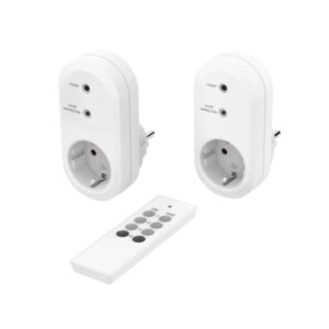 Hama Pack de 2 Enchufes Inalambricos - Potencia Maxima 3500W - IP20 - Interruptor de Encendido - Color Blanco
