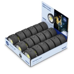 Hama W140 Expositor con 18 Lamparas LED de Trabajo - Iman - Gancho Desplegable - Color Negro
