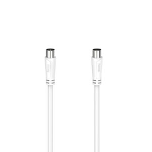 Hama Essential Cable Coaxial de Antena Macho/Hembra - Longitud 20m- Doble Blindaje - Apantallamiento 90dB - Impedancia 75Ohm - Color Blanco
