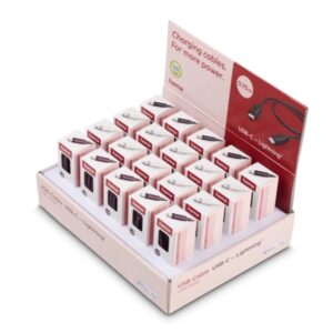 Hama Expositor con 20 Cables USB - Longitud 0.75m - Velocidad hasta 480Mbps - Blindado - Colores Surtidos