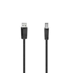 Hama Essential Cable USB - Longitud 1.5m - USB-A Macho - USB-B Macho - Velocidad hasta 480Mbps - Blindaje Doble - Color Negro