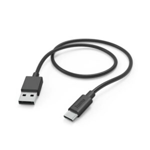 Hama Cable USB - Longitud 1m - USB-A Macho - USB-C Macho - Velocidad hasta 480Mbps - Niquelado - Color Negro