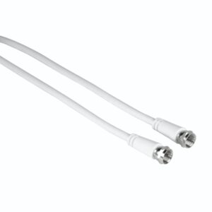 Hama Entry Cable Coaxial de Antena - Longitud 3m - Conector F Macho - Doble Blindaje - Apantallamiento 75dB - Impedancia 75Ohm - Color Blanco