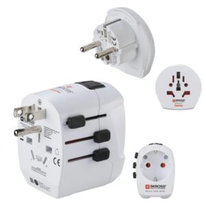 Hama World Travel Pro Adaptador de Viaje Universal - Potencia hasta 1680W - Voltaje 110-240V - Color Blanco
