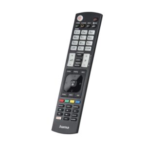 Hama Mando a Distancia para TV LG - Alcance 10m - 52 Botones - Acceso Directo a Plataformas de Streaming - 21.6x4.8x2.4cm - Color Negro