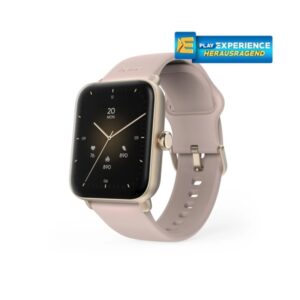 Hama 6010 Reloj Inteligente Smartwatch - Bluetooth 5.3 - Bateria 350mAh - Pantalla TFT 1.65" - IP68 - Soporta hasta 3 Atm - Pulsera de Silicona - GPS Integrado - 3.6x1.3x4.9cm - Color Rosa Palido