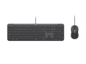 Logitech Signature Slim MK620 Combo Pack Teclado + Raton USB - Reposamanos - Raton Ambidiestro 4000 DPI con SmartWheel - Teclas de Acceso Rapido e IA - Color Grafito