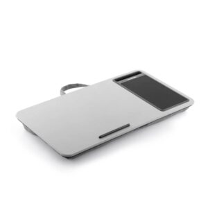 Innovagoods Deskion Soporte para Portatil con Cojin XL - Multifuncion - Antideslizante - Alfombrilla de Raton - Ranura para Smartphone - 57.5x30.5x5.8cm - Color Gris y Negro