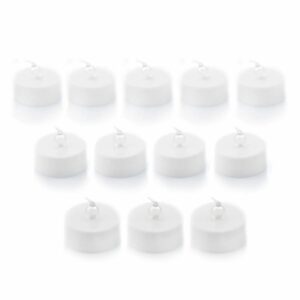 Innovagoods Romandle Pack de 12 Velas de Te LED - Luz Calida - Efecto Llama - Duracion hasta 75min - Pack de 2 Set de Velas de Te LED - 3.7x3.5cm - Color Blanco