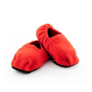 Innovagoods Zapatillas de Casa Calentables en Microondas - Facil Limpieza - Sacos con Perlas de Arcilla - Poliester - Unisex - Talla Unica - Calor hasta 1h - Color Rojo
