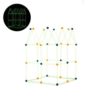 Innovagoods Archikitt Juego de Construccion de Fuertes - 85 Piezas - Fluorescente - Tela de 120x150cm - Bolsa de Transporte - Multicolor