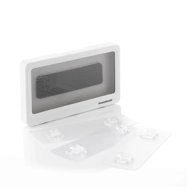 Innovagoods Cashower Funda Impermable de Pared para Movil - Dispositivos hasta 7" - Multifuncion - Tactil - Antivaho - Adhesivo - 19x10x2.8cm - Color Blanco