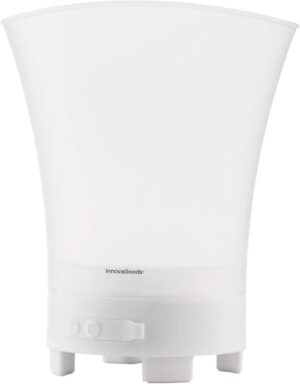 Innovagoods Sonice Cubitera con Altavoz 3 en 1 - Bluetooth - Autonomia 4h - Cable USB Incluido - Bateria 1200mAh - IPX4 - Luz LED RGB - Recargable - Multifuncion - 24.5x29x23.5cm - Color Blanco