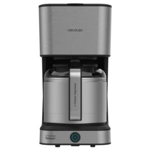 Cecotec Coffee 66 Drop and Thermo Cafetera de Goteo para 10 Tazas - 950W - Capacidad 1.2L - Termostato - Termo de Acero Inoxidable - Sistema Antigoteo - Apagado Automatico - Color Negro y Gris