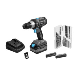 Cecotec CecoRaptor Perfect Drill 4020 Brushless Ultra Taladro Atornillador - Torque 46Nm - 2000rpm - Bateria 4Ah 20V - Luz LED - Incluye Accesorios - Motor sin Escobillas - Color Negro y Gris