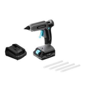 Cecotec CecoRaptor Perfect Fix 2020 Advance Pistola de Cola Termofusible - Autonomia 30min - Bateria 2Ah 20V - Indicador LED - Recargable - Apagado Automatico - Color Negro y Gris