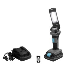 Cecotec CecoRaptor WorkLight 2020 Advance Linterna de Trabajo LED - 5W - Autonomia 4H - Bateria 2Ah 20V - 300 Lumenes - Cabezal Giratorio e Inclinable - Mango Ergonomico - Color Negro y Gris