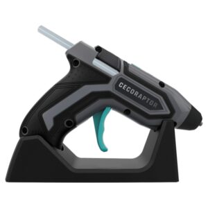 Cecotec CecoRaptor Perfect Fix 360 X‑Treme Pistola de Cola Termofusible - Autonomia 30min - Base de Carga - Bateria 1.5Ah 3.7V - Incluye 10 Barras - Apagado Automatico - Color Negro y Gris