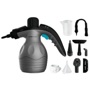 Cecotec HydroSteam 1030 Active Limpiador a Vapor - 1000W - 30g/min de Vapor - Presion 3bar - Deposito de 350ml - Incluye Accesorios - Radio hasta 4m - Color Negro y Gris