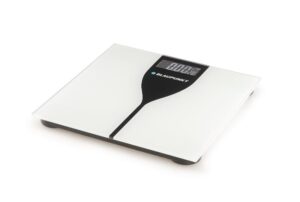 Blaupunkt Bascula Corporal - Capacidad 180kg - Pantalla Digital - Vidrio Templado - Encendido y Apagado Automatico - Color Blanco y Negro