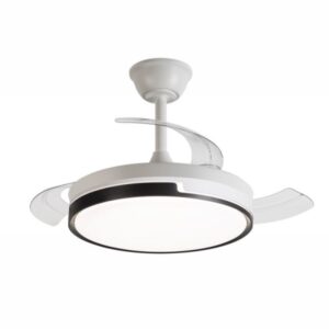 Daewoo Ventilador de Techo de 90cm - 30W - Aspas Retractiles - Luz LED Integrada - Incluye Kit de Instalacion - Ultra Silencioso - Temporizador - 6 Velocidades - Funcion Reversible - Color Blanco