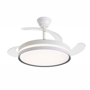 Daewoo Ventilador de Techo de 106cm - 30W - Aspas Retractiles - Luz LED Integrada - Incluye Kit de Instalacion - Temporizador - 6 Velocidades - Funcion Reversible - Color Blanco