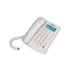 Daewoo Telefono de Sobremesa Supletorio - Altavoz Manos Libres - Pantalla LCD - Autodeteccion FSK/DRMF - Centralita - Calendario - Memoria de Contactos - Color Blanco