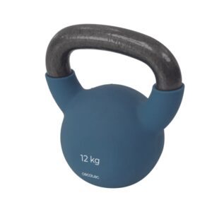 Cecotec Drumfit KettleBell 12000 Neo Pesa Rusa de 12kg - Recubrimiento de Neopreno - Hierro Fundido - Agarre Ergonomico - 19.6cmx16cmx22.8cm - Color Azul Marino