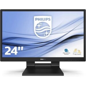 Philips 242B9T/00 Monitor 23.8" LED IPS FullHD 75Hz Tactil - Respuesta 5ms - Altavoces 4W - HDMI, DVI, VGA, Displayport, USB - VESA 100x100mm - Color Negro