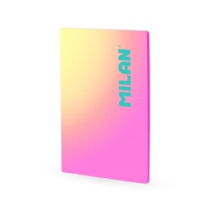 Milan Sunset Libreta Encolada Formato A4 Pautado 7mm - 48 Hojas de 95 gr/m2 Microperforadas - Color Rosa/Amarillo