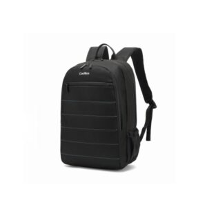 Coolbox BAG15-2N Mochila para Portatil 15.6" - Compartimento Acolchado - Tejido Impermeable - Bolsillos Laterales - Asa y Tirantes Regulables - Cinta Elastica Para Trolley - Color Negro