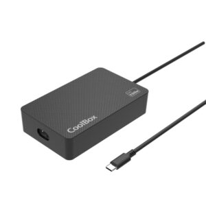 Coolbox NB100 Cargador de Pared GaN 100W - USB‑C - PD3.0 Para Carga Rapida Inteligente - Seleccion Automatica de Voltaje - Color Negro