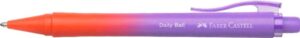 Faber-Castell Daily Ball Flow Edition Punchy Melon Boligrafo Retractil XB - Atractivo Diseño - Tinta Azul Indeleble - Color Lila/Rojo Degradado