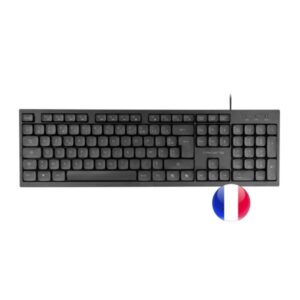 Tacens Anima AK02 Teclado Completo - Cable 1.3m - Disposicion Francesa AZERTY FR - Teclas Silenciosas de Perfil Bajo - Accesos Directos Multimedia e IA - 43.7x25x1.3cm - Color Negro