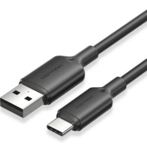 Vention Cable USB 2.0 - Potencia hasta 60W - Longitud 1m - USB-A - USB-C - Velocidad hasta 480Mbps - Color Negro
