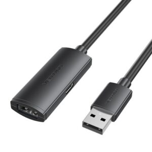 Vention Cable Extension USB 2.0 - Longitud 30m - USB-A Macho - USB-A Hembra - Velocidad hasta 480Mbps - Color Negro